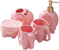 Soap Dispensers Bathroom Accessory Set,Geometric Cute Elephant Soap Dispenser for Liquid Soap Or Lotion Kitchen Bathroom,Pink