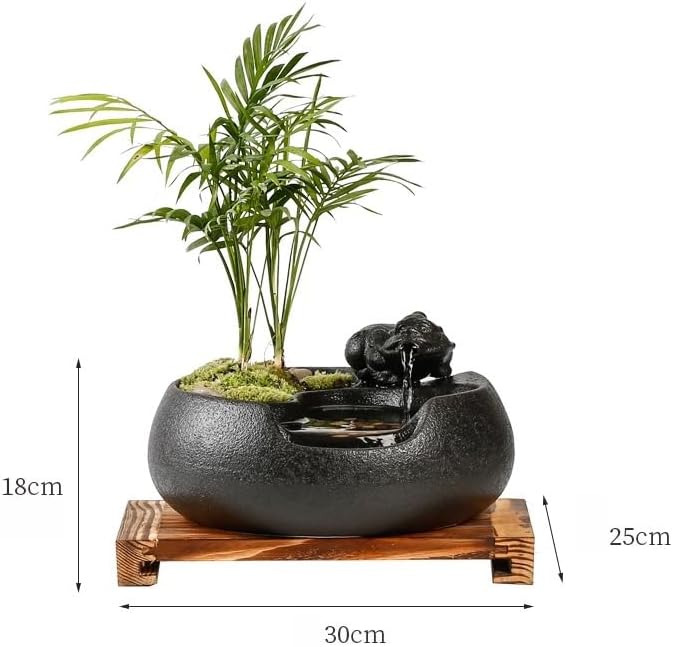 GUERNSEY Tabletop Fountain Tabletop Fountain Creative Flowing Water Home Interior Small Ornaments Desk Surface Potted Plant Micro Landscape Indoor Fountain