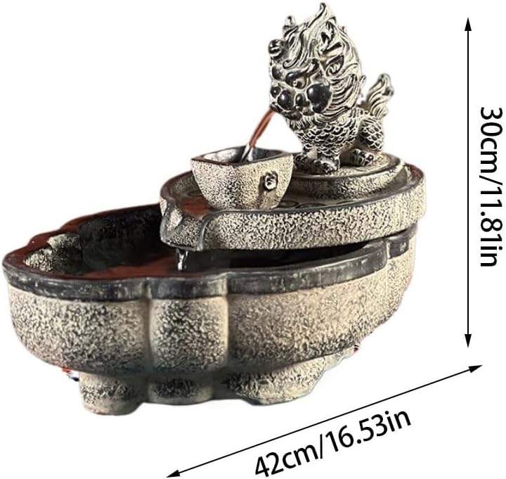 GUERNSEY Tabletop Fountain Desktop Fortune-attracting Flowing Water Ornaments Indoor Desktop Fountain Suitable for Home and Office Decoration Indoor Fountain