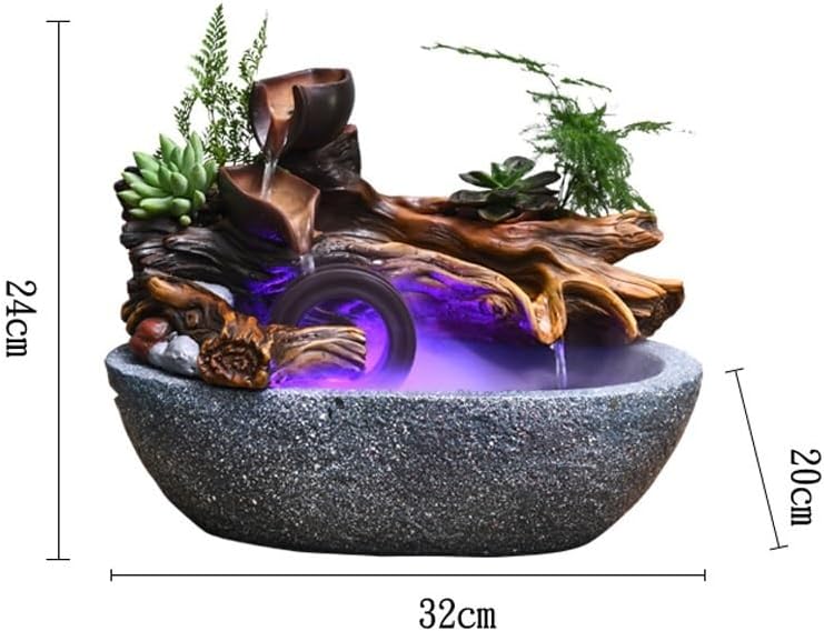 GUERNSEY Tabletop Fountain Tabletop Fountain Simple Creative Office Ceramic Decoration Desktop Circulating Water Fountain Living Room Home Landscape Decoration Indoor Fountain