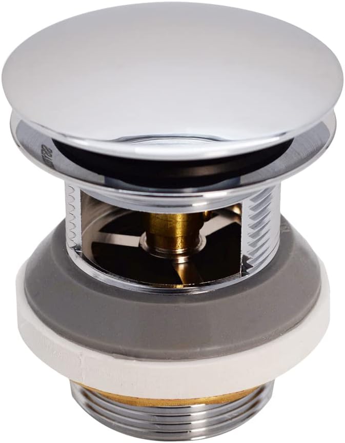 Westbrass D980LTBAA-26 1-1/2' NPSM Integrated Overflow Drain Trim Kit with Illusionary No-Hole Overflow and ABS Adapter, Brass, Polished Chrome