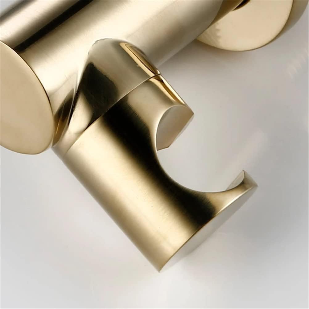 Bathtub Faucet with Shower, Tub Taps Hot and Cold Bathroom Faucet Brushed Brass Shower Faucet Diverter, with Wall Mount Spout Handheld Hose Bathtub Filler Mixer Tap Set,Brushed Gold
