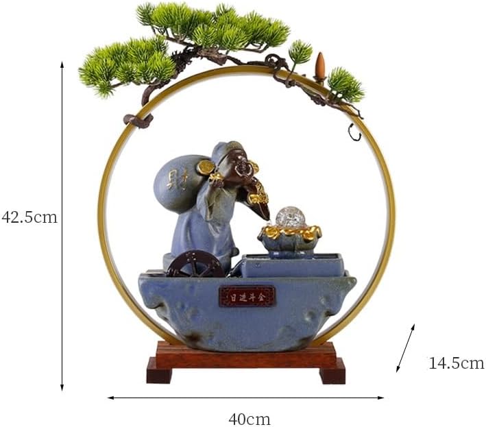 GUERNSEY Tabletop Fountain Tabletop Fountain Flowing Water to Make Money Ornaments Desk Living Room Entrance Chinese Fountain Backflow Fragrance Desktop Fountain Indoor Fountain