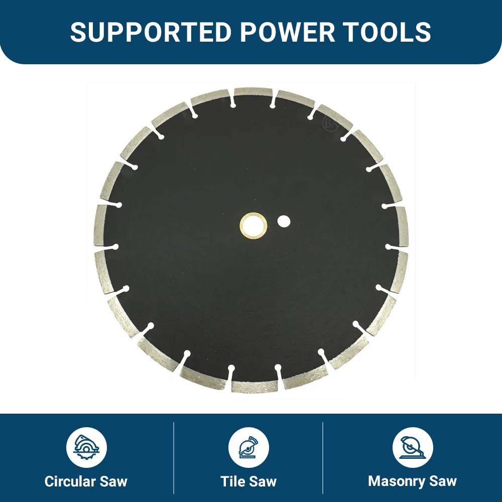 Benchmark Abrasives 12 Inch Hot Pressed Sintered Turbo Diamond Blade for Angle Grinder with Steel Core for Cutting Brick Ceramic Tile Granite Marble - 12' Circular Saw (12', Premium Segmented)