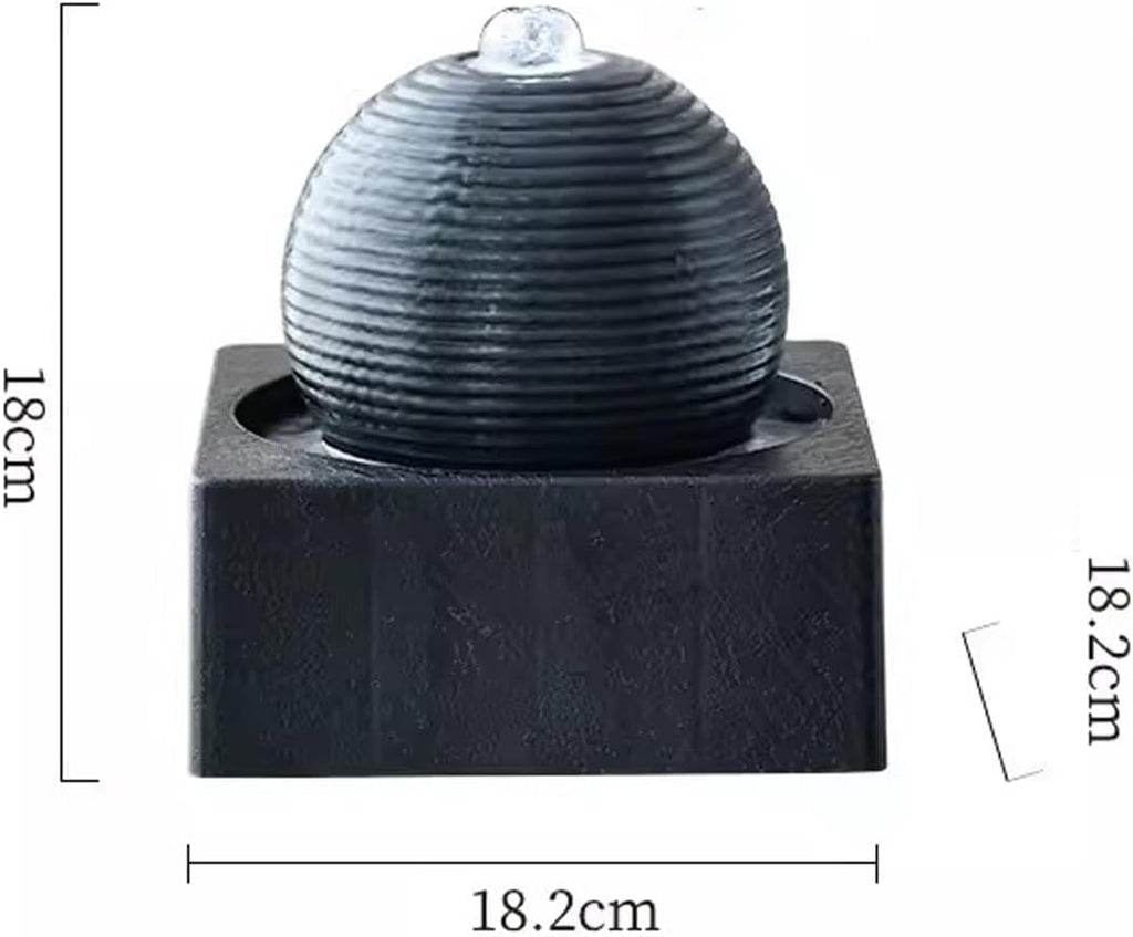 GLigeT Tabletop Fountain Living Room White Desktop Small Flowing Water Modern and Minimalist Office Circular Fountain Decorations Plastic Desktop Fountain Water Fountain Decor(Black)