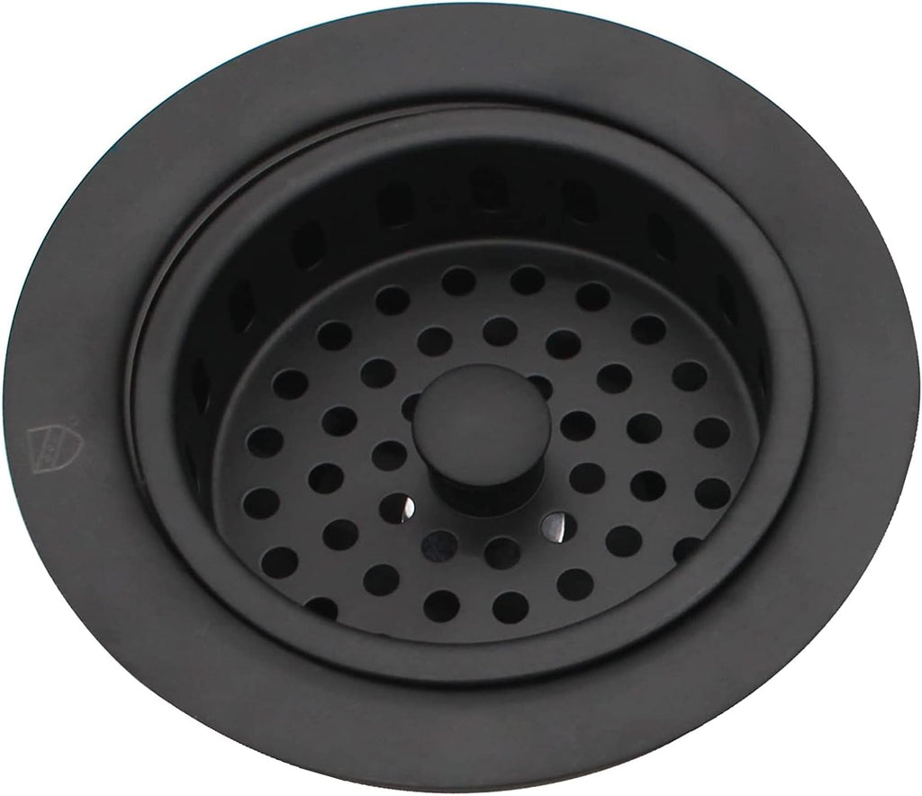 Westbrass R214-62 3-1/2' Large Post Style Kitchen Sink Basket Strainer, Matte Black (50-Pack)