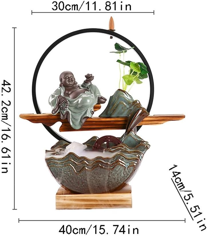 GUERNSEY Tabletop Fountain Creative Home Living Room Desktop Landscape Fountain Office Desktop Water Flow Device Fish Tank Decoration Indoor Fountain