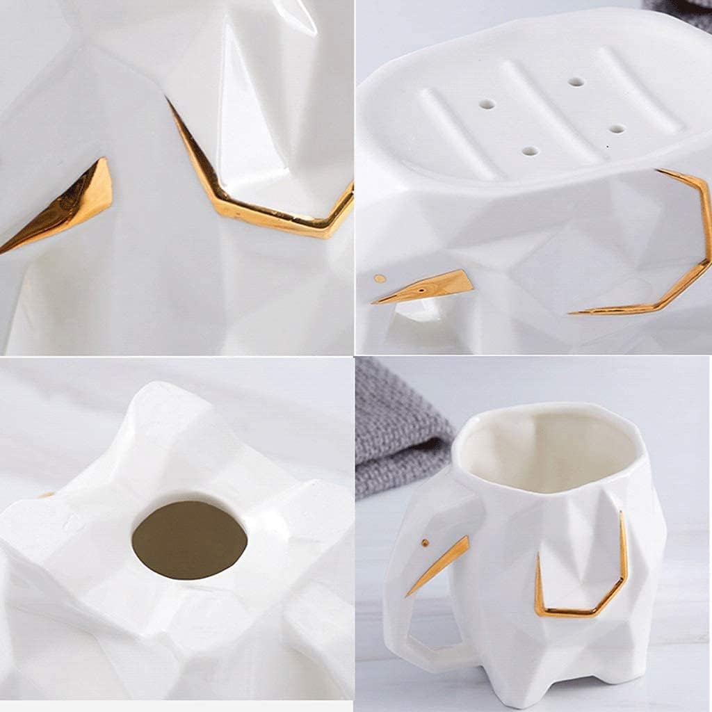 Bathroom Accessory Set Bathroom Accessories Set Bathroom Accessory Set Geometric Cute Elephant Soap Dispenser for Liquid Soap Or Lotion Bath Accessory Set (White)