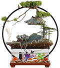 GUERNSEY Tabletop Fountain Chinese Style Simple Water Ornaments Creative Simple Porch Decoration Ornaments Office Desktop Fountain Ornaments Indoor Waterfall Feature Indoor Fountain