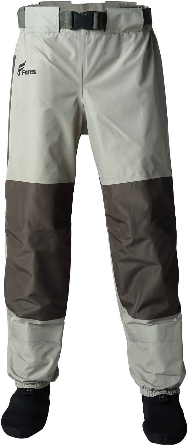 8 Fans Mens Womens Waist Waders,3-Ply Durable Breathable Waterproof Stockingfoot Insulated Wading Pants for Fishing Kayaking
