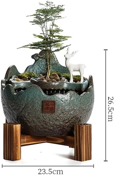 GUERNSEY Tabletop Fountain Tabletop Fountain Ceramic Water Fountain Home Living Room Decoration Office Desk Feng Shui Ornaments Indoor Fountain
