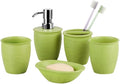 5-Piece Bathroom Accessory Set with Soap Dispenser, Toothbrush Holder, Tumbler & Soap Dish for Vanity Bath Set(Green)