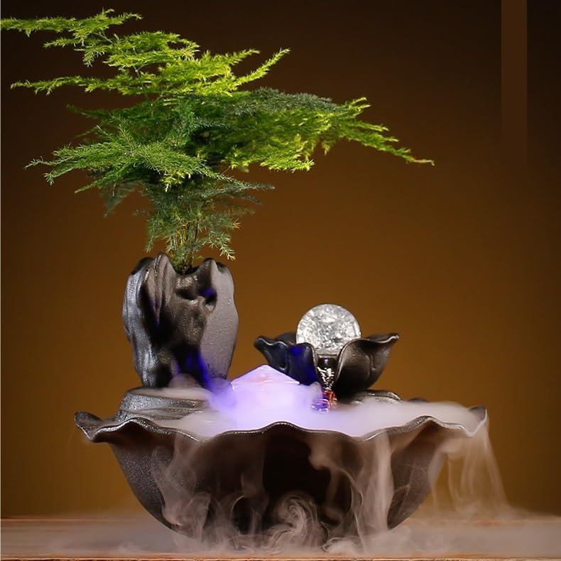 GUERNSEY Tabletop Fountain Tabletop Fountain Flowing Water to Make Money Ornaments Circulating Water Office Living Room Decoration Desktop Fountain Indoor Fountain(A)