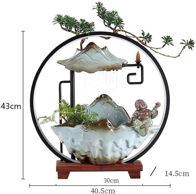 GUERNSEY Tabletop Fountain Tabletop Fountain Creative Living Room Circulating Water Landscape Fountain Humidifier Office Home Furnishings Indoor Fountain