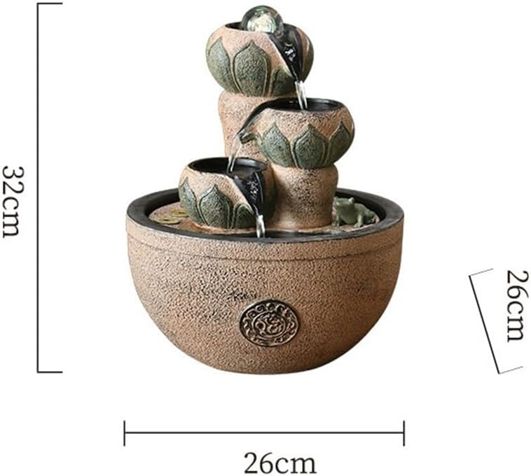 GLigeT Tabletop Fountain Attract Wealth Simple Feng Shui Ball Desktop Fountain Streaming Water Ornaments Home Living Room Circulating Water Business Gifts Water Fountain Decor