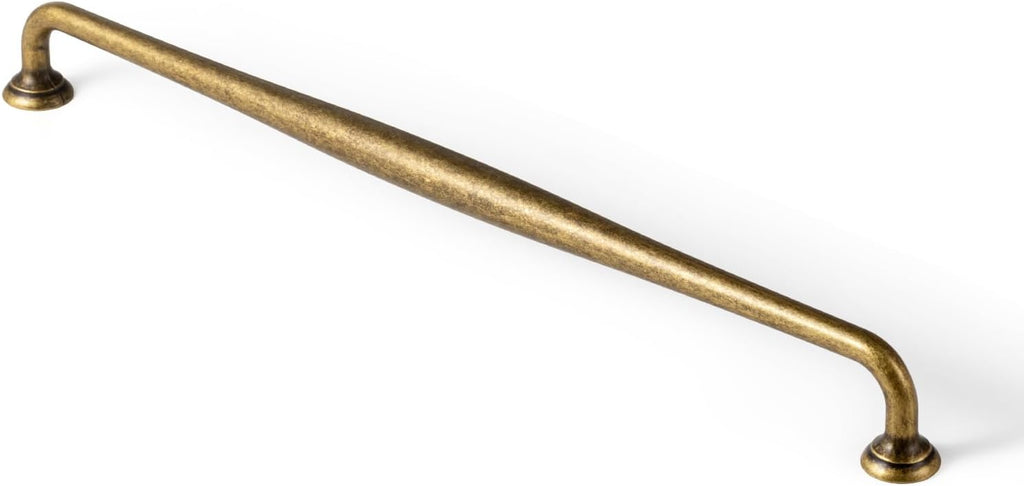Goo-Ki Antique Brass Cabinet Pulls 12-5/8 in Hole Centers, 6 Pack, Zinc Alloy, Vintage Drawer Spindle Handles for Kitchen, Dresser, Vanity, Closet