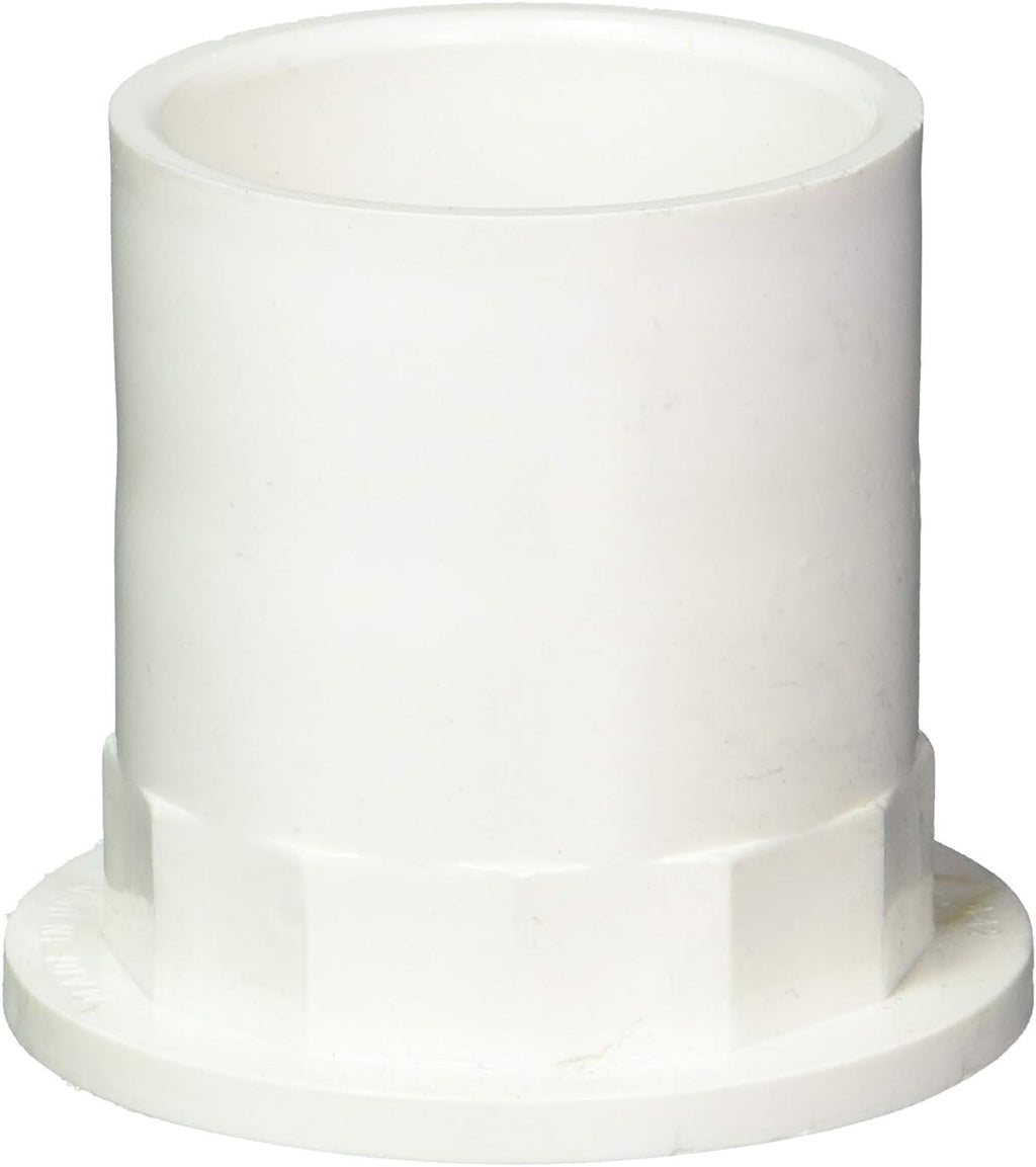 Westbrass 442P-48 1-1/2' NPMS Thread x 2-1/2' Straight Tub Drain Adapter with Slip Inlet, Sch 40 PVC White (48-Pack)