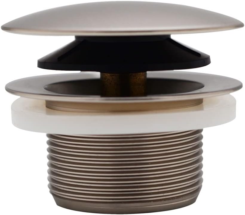 Westbrass D398RK-50-20 1-1/2' NPSM Coarse Thread Mushroom Tip-Toe Bathtub Drain Stopper with Illusionary Overflow Faceplate, Stainless Steel (50-Pack)