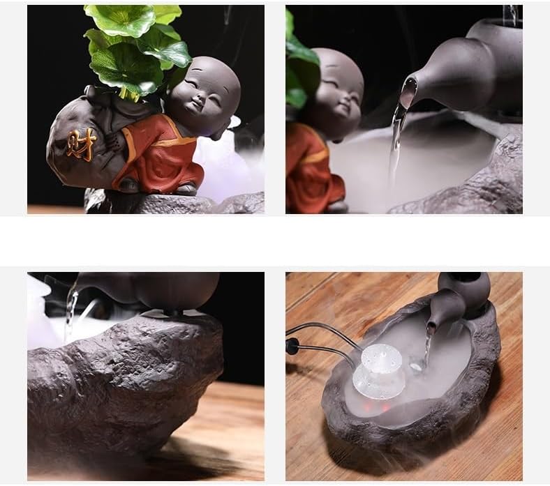 GUERNSEY Tabletop Fountain Tabletop Fountain Suspended Water Fountain Home Office Desktop Chinese Landscape Porch Fountain Crafts Indoor Fountain