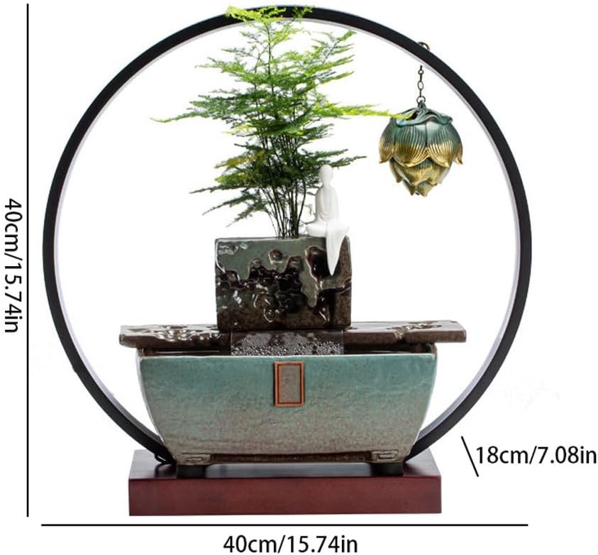 GUERNSEY Tabletop Fountain Desktop Circulating Water Ornaments Home Fountain Living Room Office Desktop Study Desktop Fountain Decorations Indoor Fountain