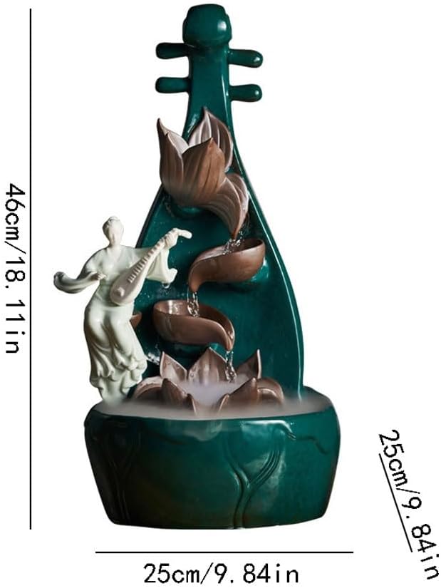 GUERNSEY Tabletop Fountain Chinese Creative Water Ornaments Home Living Room Ceramic Desktop Fountain Indoor Desktop Ornaments Office Decorations Tabletop Fountains Indoor Fountain