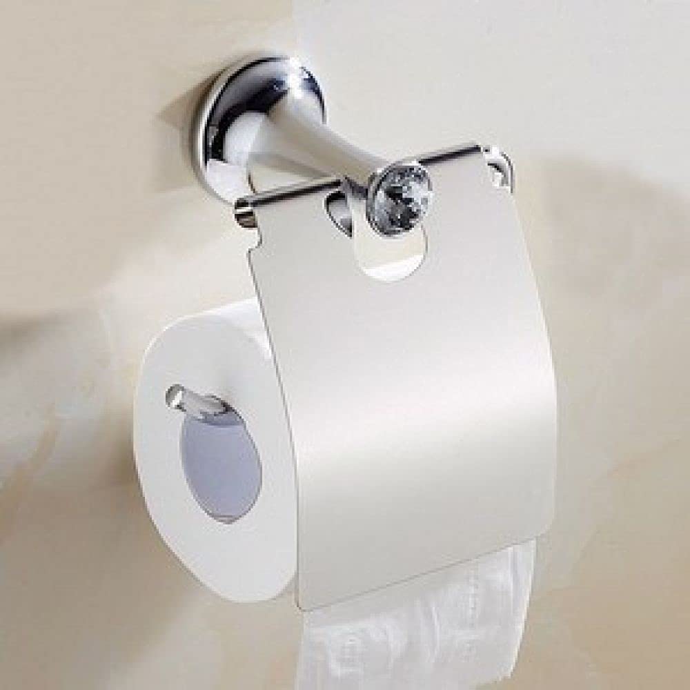 Chrome Plated Double Towel Bar Bathroom Accessories - Modern Wall-Mounted Towel Rack, Robe Hook, Soap Basket(Toilet Paper Holder)