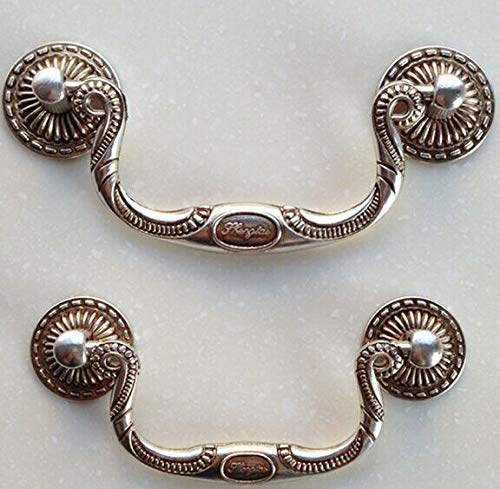 Dirstress Silver Handle Pull Antique Silver Drawer Pull Knob Kit Cabinet Dresser Cupboard Furniture Handles Pulls 96mm