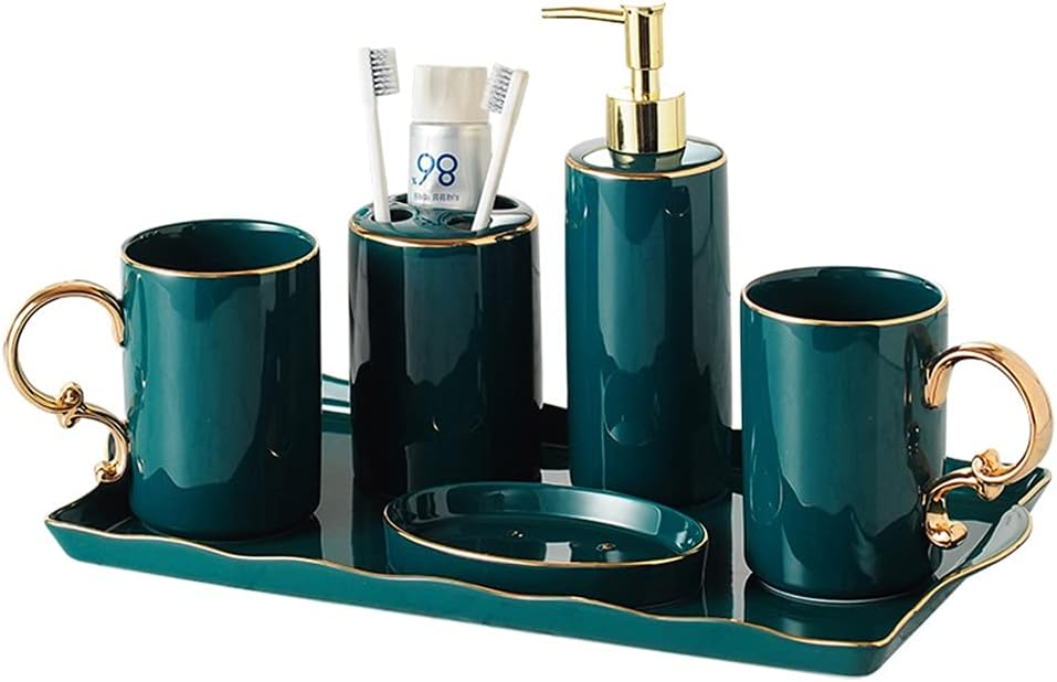 Ceramic Bathroom Five-piece Toiletry Set Supplies Creative Kit