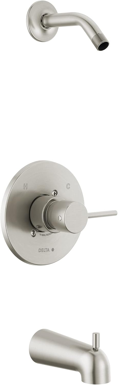 Delta Faucet Series Brushed Nickel Tub Shower Faucet Set, Shower Trim Kit, Shower Fixtures, Bathtub Faucet Set, Shower Handle, Stainless T14459-SSLHD-PP (Shower Head and Valve Not Included)