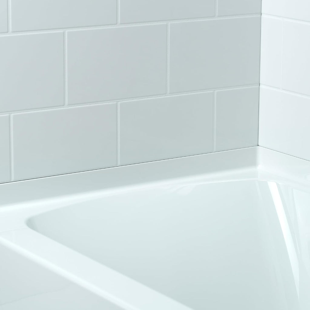 WOODBRIDGE 60 in. W x 32 in. D x 64 in. H 4-Piece Alcove Tub Wall Kit with Staggered Brick Pattern,Gloss White Finish