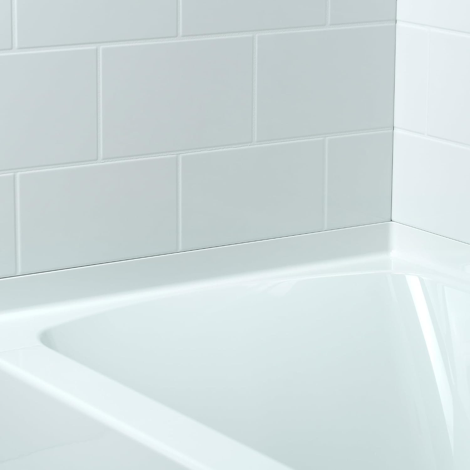 WOODBRIDGE 60 in. W x 32 in. D x 64 in. H 4-Piece Alcove Tub Wall Kit with Staggered Brick Pattern,Gloss White Finish