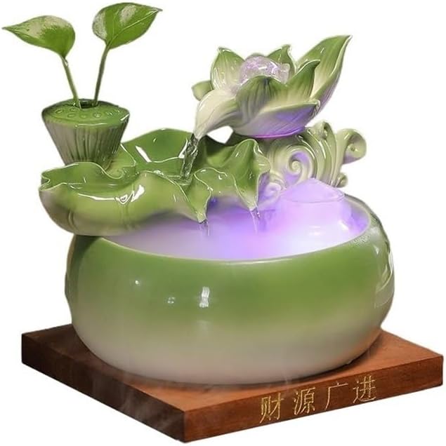 Tabletop Ceramic Fish Tank Tabletop Fountain with Feng Shui Ball for Indoor and Home Decoration Decor