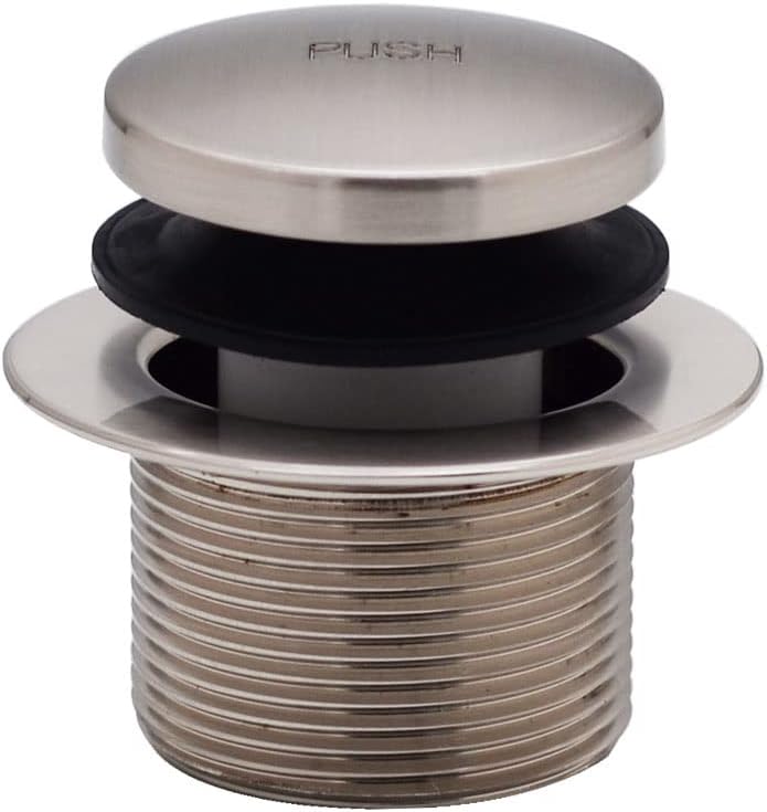 Westbrass A593244-07 14' x 1-1/2' White Tubular Bathtub Waste & Overflow Assembly with Tip-Toe Drain Plug and 2-Hole Faceplate, Satin Nickel (Pack of 12)