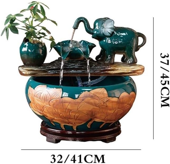 Tabletop Fountain Ceramic Modern Design Water Feature Indoor Tabletop Desktop Home Decoration Office Decor(Medium)