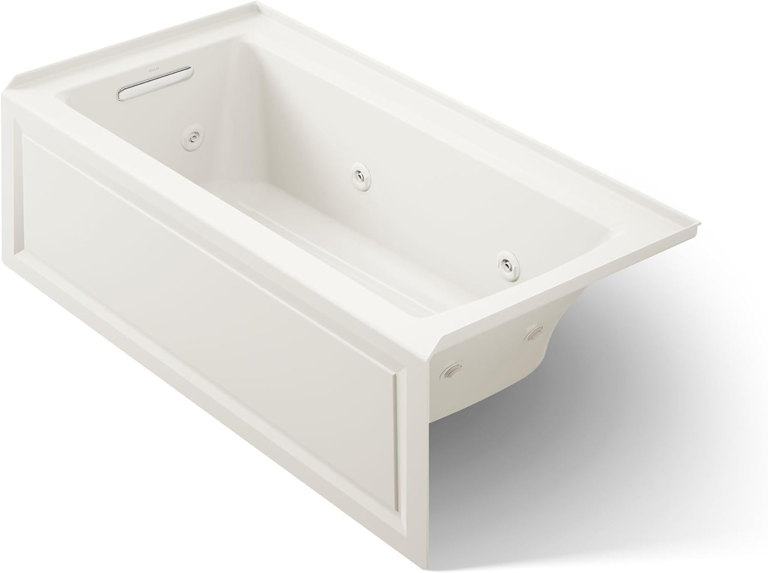 KOHLER K-1947-LA-96 Archer 60' x 30' Alcove Whirlpool with Integral Apron, Tile Flange and Left-Hand Drain, Biscuit