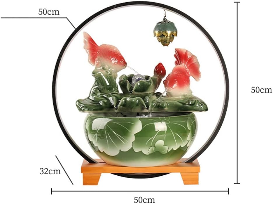 HIHELO Desktop Fountain Tabletop Fountain Chinese Ceramic Water Fountain Office Desktop Decoration Tabletop Waterfall Fountain Water Fountain Outdoor (Color : A)