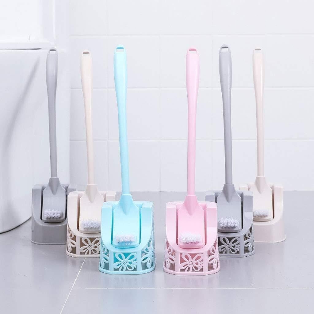 ESHINEDE Brush Toilet Brush Toilet Brush Plastic Toilet Brush & Holder Holder for Bathroom Toilet Long Handle Toilet Brush Set Loo Brush(Classic Gray)