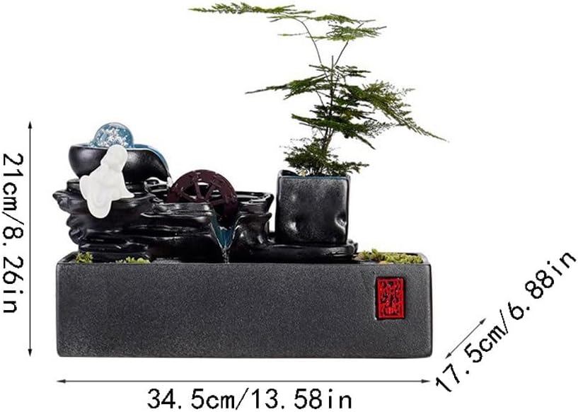 GUERNSEY Tabletop Fountain Tabletop Fountains Circulating Water Ornaments Office Desktop Fountain Desk Decoration Ornaments Indoor Waterfall Feature Indoor Fountain