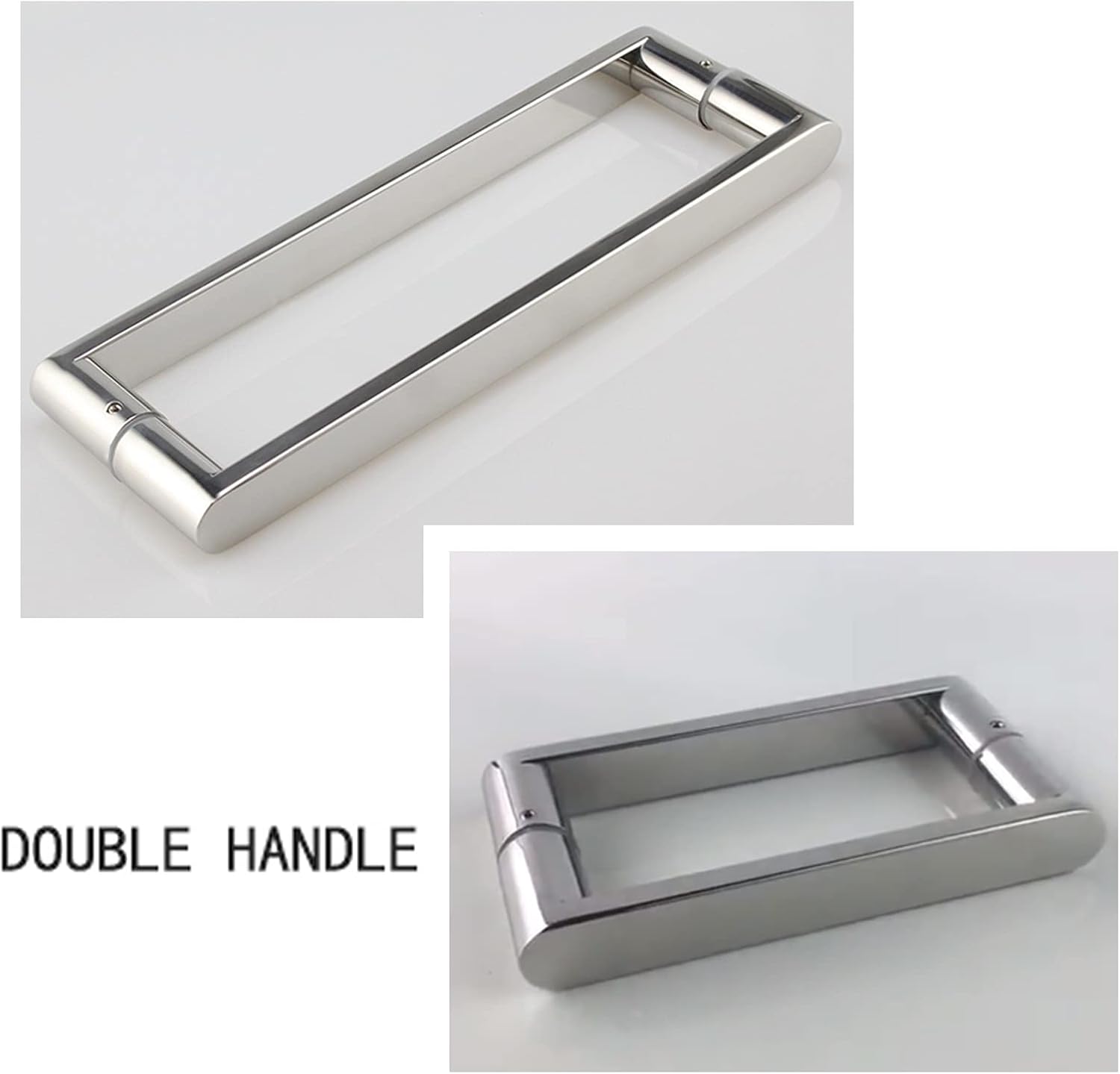 Shower Door Handle Glass Door Handle,Stainless Steel Polished Chrome Push and Pull Glass Door Handle Household Glass Door Hardware Accessories (Chrome 165mm)