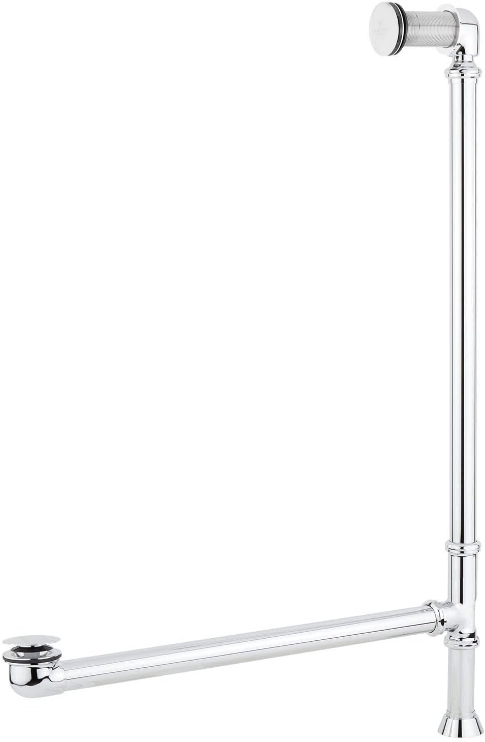 Signature Hardware 946214 Frayser 71' Cast Iron Soaking Double Slipper Pedestal Freestanding Tub with Rolled Rim and Drain Kit - White/Black Drain