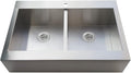 Kingston Brass Edinburg KGKTDF3324911 33' Stainless Steel Double Bowl Drop-In Kitchen Sink with 1-Hole Drain and Strainer, Stainless Steel/Polished Chrome
