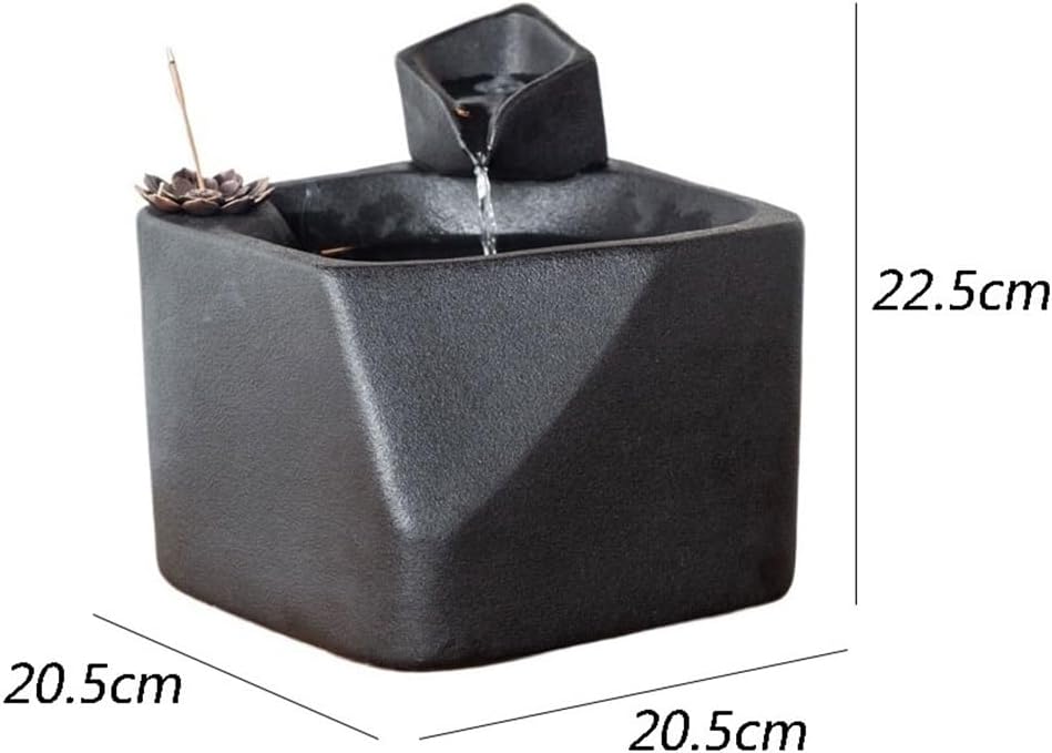 GLigeT Tabletop Fountain Living Room Office Desktop Water Features Fish Tank Fountain Ceramic Running Water Fountain Home Decoration Ornaments Water Fountain Decor
