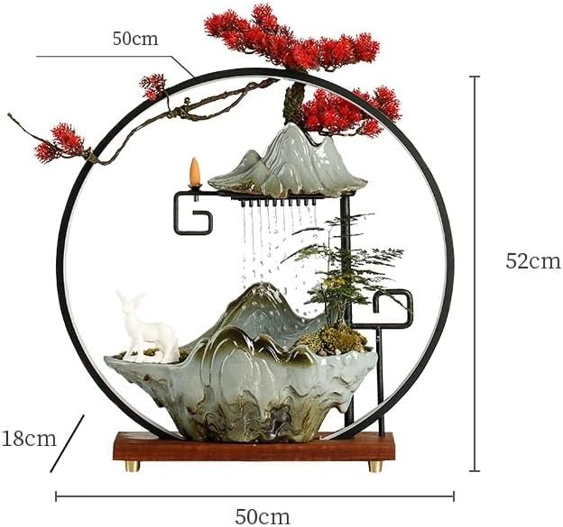 GUERNSEY Tabletop Fountain Tabletop Fountain Flowing Water Ornaments Creative Rockery Fountain Circulating Humidifier Ceramic Home Office Desktop Decoration Indoor Fountain
