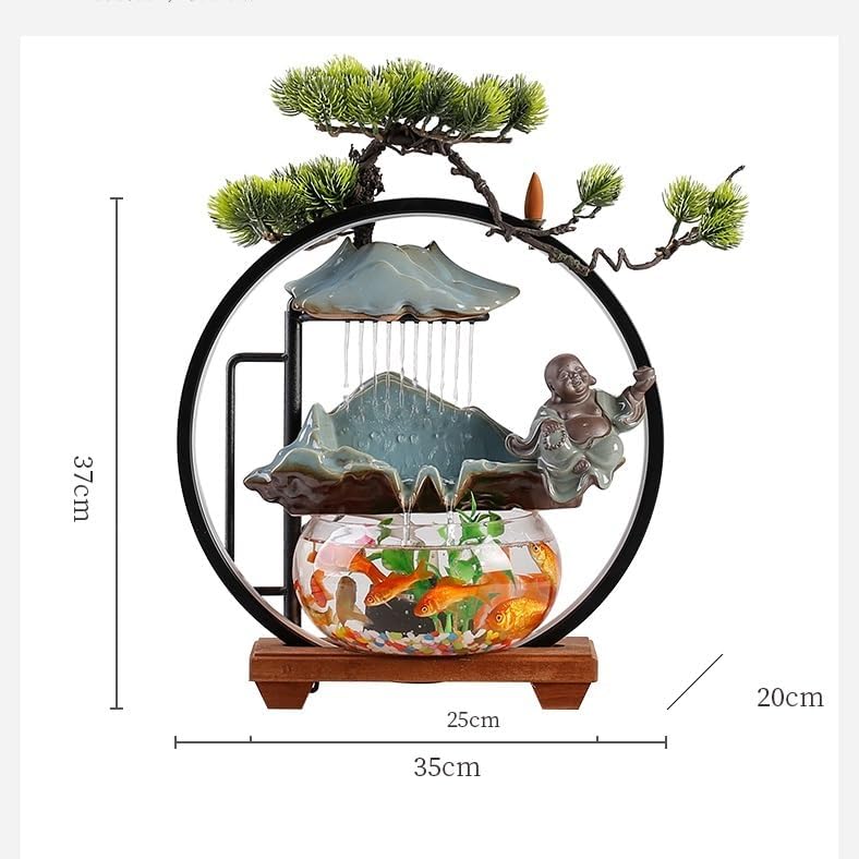 GUERNSEY Tabletop Fountain Tabletop Fountain Creative Small Living Room Circulating Water Ornaments Decorative Fountain Office Desktop Fish Tank Indoor Fountain