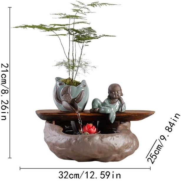 GUERNSEY Tabletop Fountain Chinese Creative Small Water Ornaments Tea Room Desktop Circulating Water Fountain Ornaments Indoor Decorative Fountain Indoor Waterfall Feature Indoor Fountain