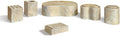 Natural Marble Bathroom Accessories Set, Beige Gold - 6-Piece Set for Modern Home Decor