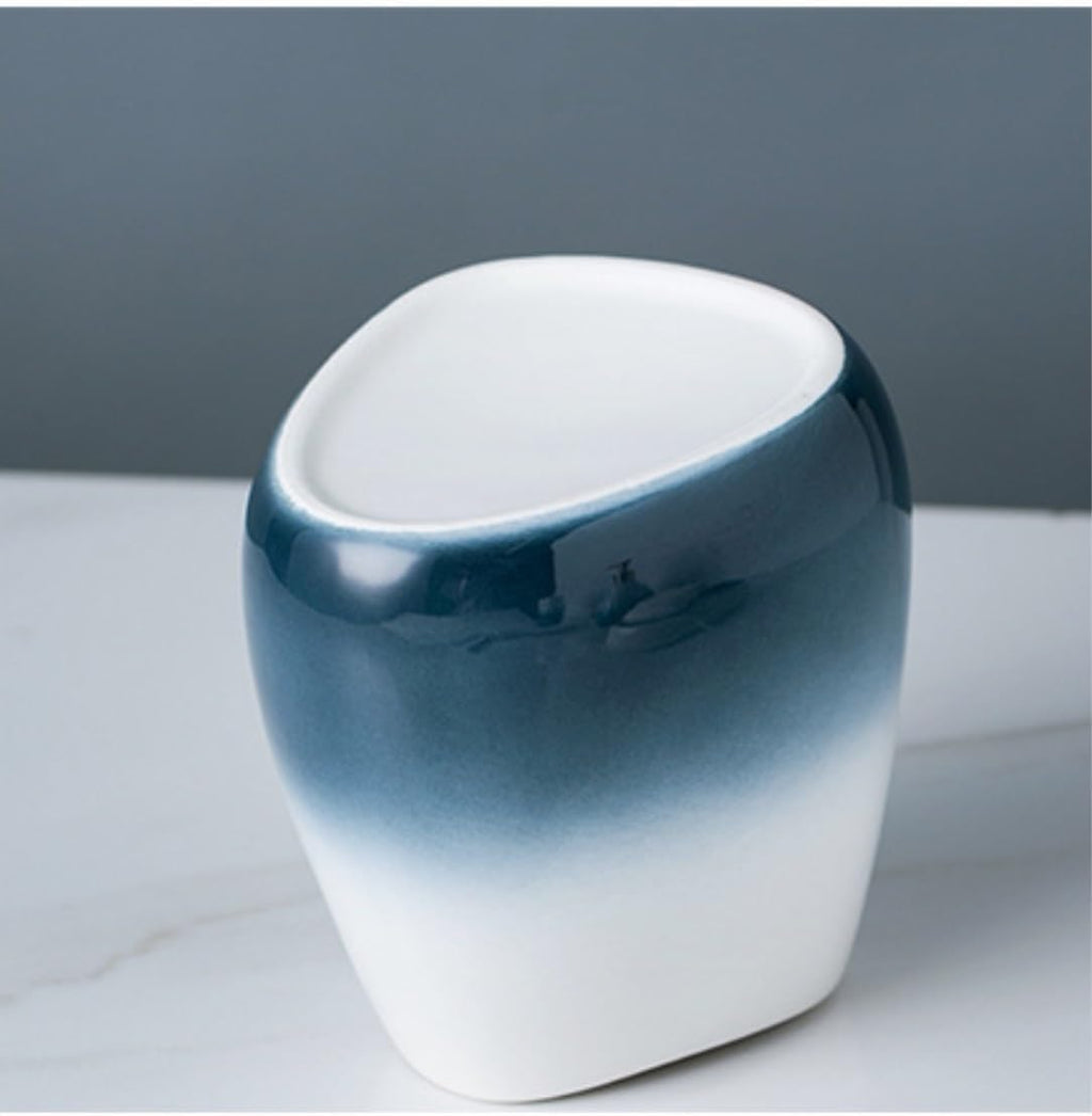 Countertop Organizer for Bathroom 6 Piece Bathroom Accessory Set Blue Ceramic Soap Dispenser Retro Toothbrush Holder Home Decor