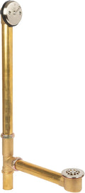 Fine Fixtures Bathtub Shower Drain - 20 Gauge Brass Tubing, Trip Lever Overflow Assembly Tub Drain Kit - Satin Nickel