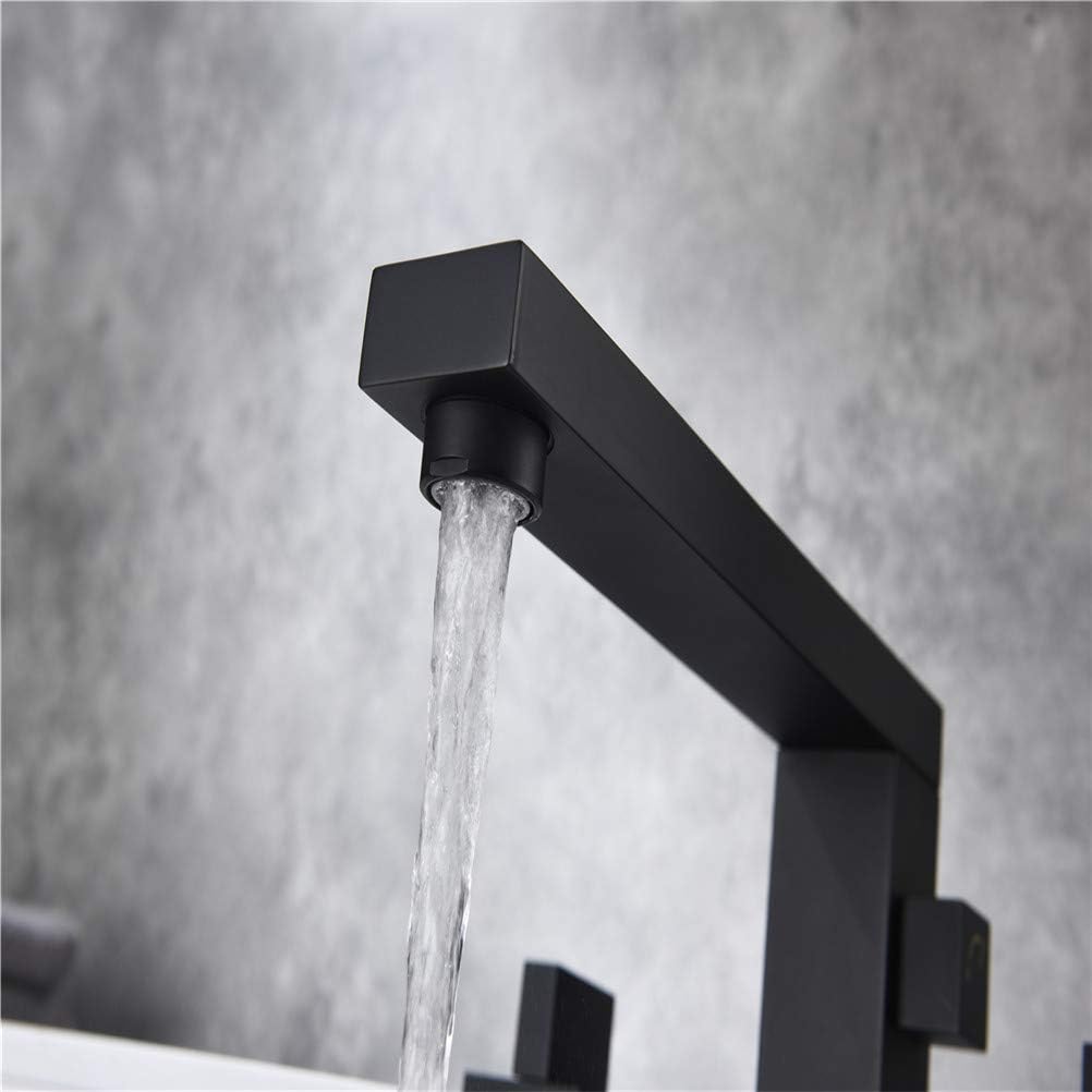 Bathtub Faucet with Shower, Brass Black/Chrome/Gold Bathroom Shower Faucets Set Deck Mount Bathtub Faucet Set Hot Cold Bathroom Shower Bathtub Taps Kit,Black