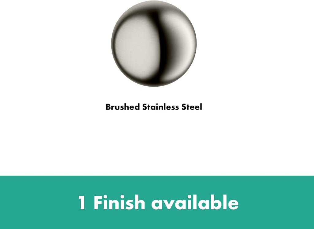 hansgrohe RainDrain Brilliance Square Shower Drain Set with Rough and Height Adjustable Frame in Brushed Stainless Steel, Stainless Steel Shower Floor Drain , 4x4 in.